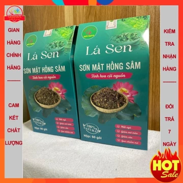 Trà lá sen túi lọc (combo 2 hộp, 80 gói), trà lá sen sơn mật hồng sâm, giảm cân, giảm mỡ bụng