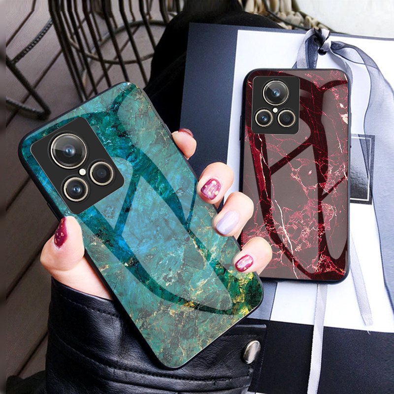 Ốp lưng Realme GT2 Explorer Master RMX3551 Kính cường lực hạt đá cẩm thạch Vỏ cứng Vỏ điện thoại cho Realme GT2 Master Explorer Edition