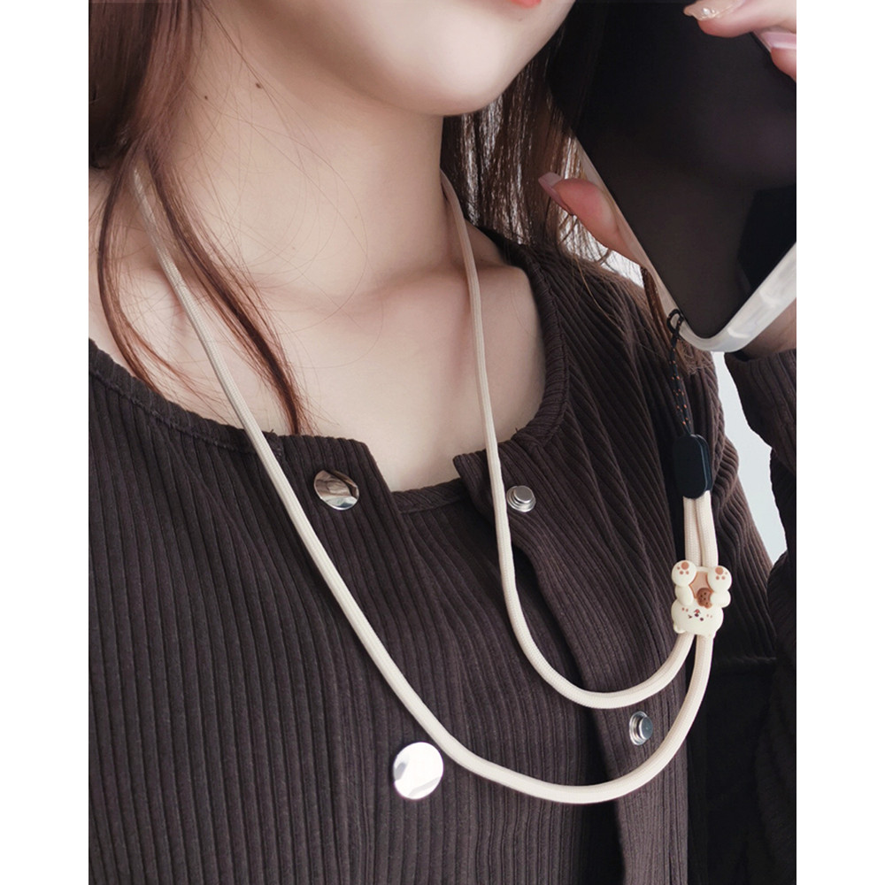Thỏ Dễ Thương Dài Dây Điện Thoại Di Động Có Thể Điều Chỉnh Dây Treo Cổ Chống Mất Đồ Trang Trí Mạnh Bền Đẹp
