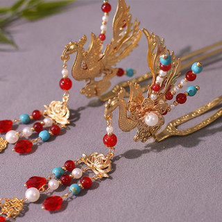 Phong Cách Trung Hoa Phong Cách Cổ Đại Hanfu Năm Phượng Hoàng Vương Miện Tóc Phượng Hoàng Kẹp Tóc Rồng Phượng Hoàng Áo Mũ Đội Đầu Cô Dâu Đám Cưới Mũ Đội Đầu 10.26