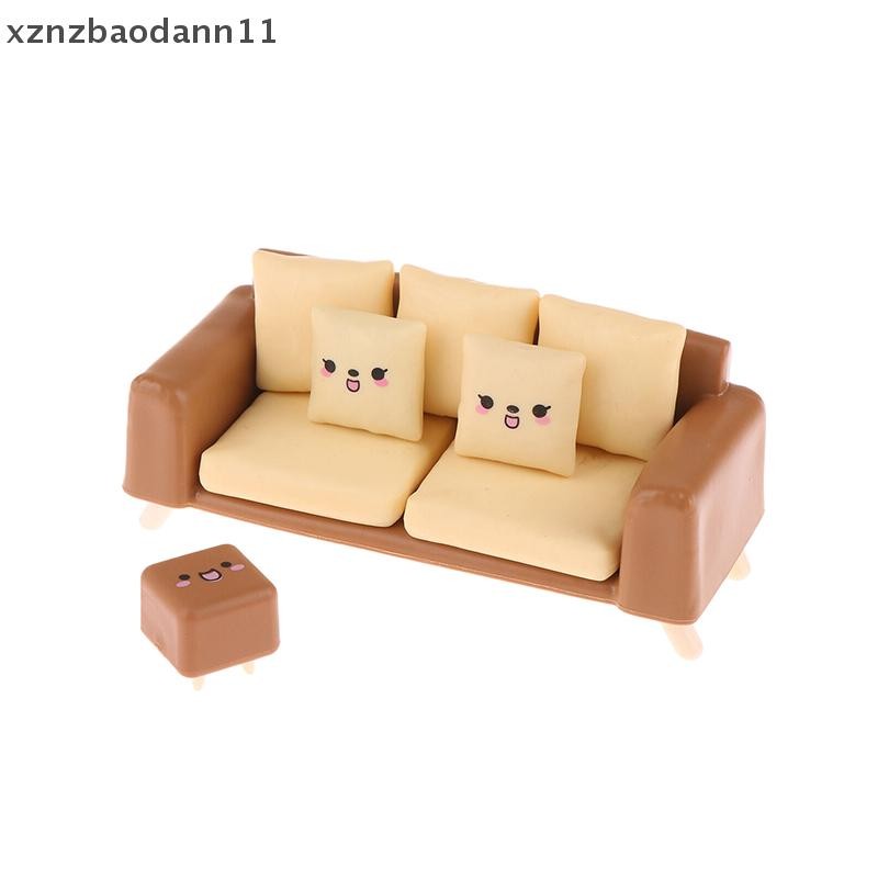 [XZNZMM] 1 / 12 Nhà Búp Bê Bàn Trà Ghế Sofa Mô Hình Nhà Búp Bê Trang Trí Phòng Khách Búp Bê Phụ Kiện Nội Thất Nhà LMWU