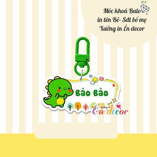 Móc khóa treo BALO IN TÊN BÉ VÀ SỐ BỐ MẸ theo yêu cầu cực dễ thương cho bé  DH