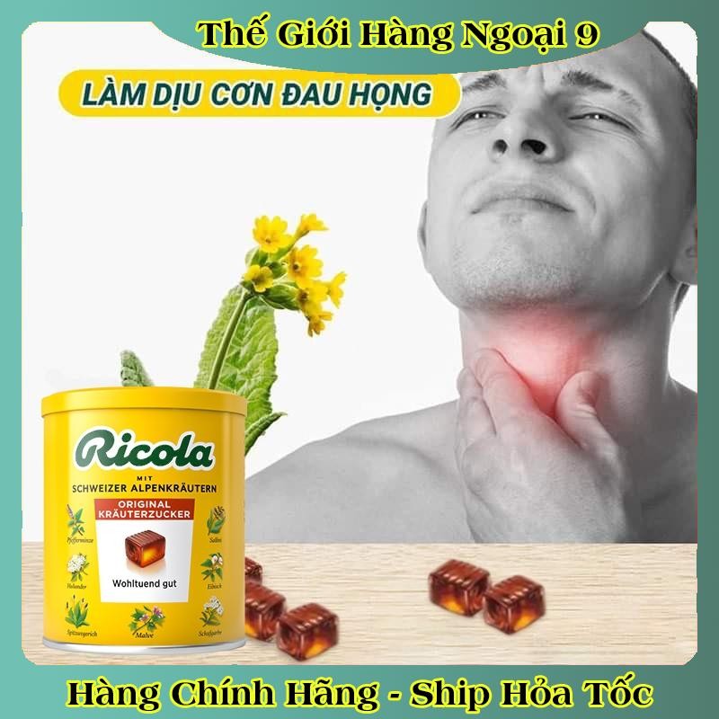 Kẹo ngậm ho thảo mộc Ricola Original Herb 250gr Đức -Date mới đủ bill