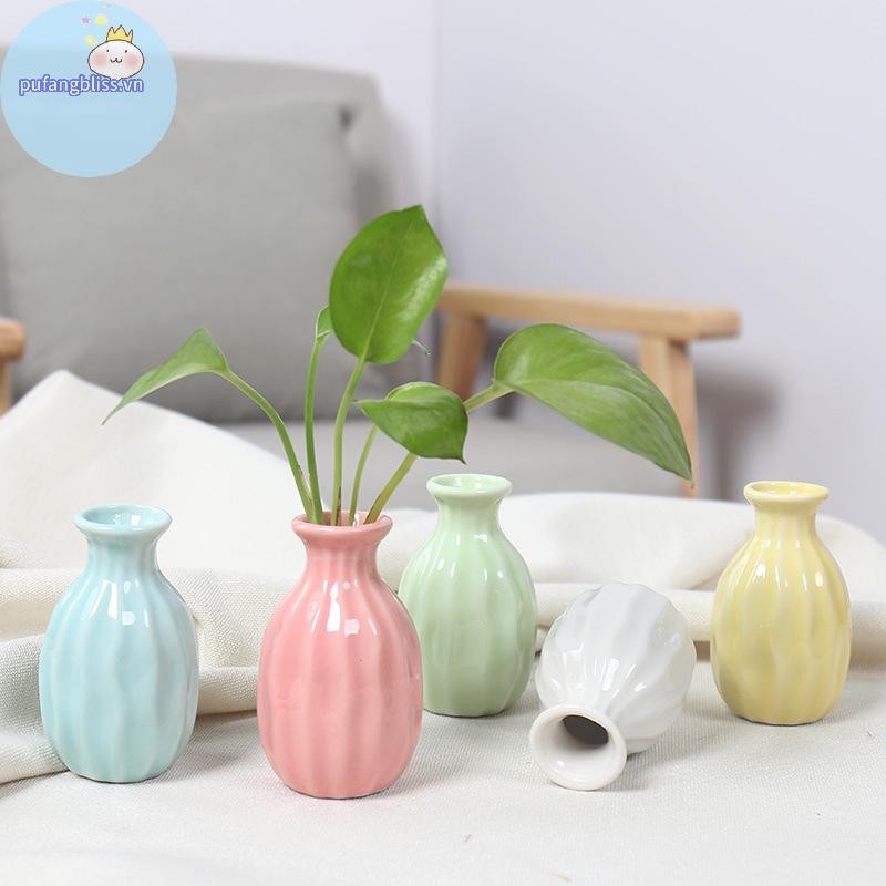 Pufangbliss Ins Gốm Sứ Bình Hoa Bắc Âu Bình Sáng Tạo Trang Trí Phòng Hoa Chai Chậu Bàn Trang Trí Bình Nhiều Màu Sắc VN