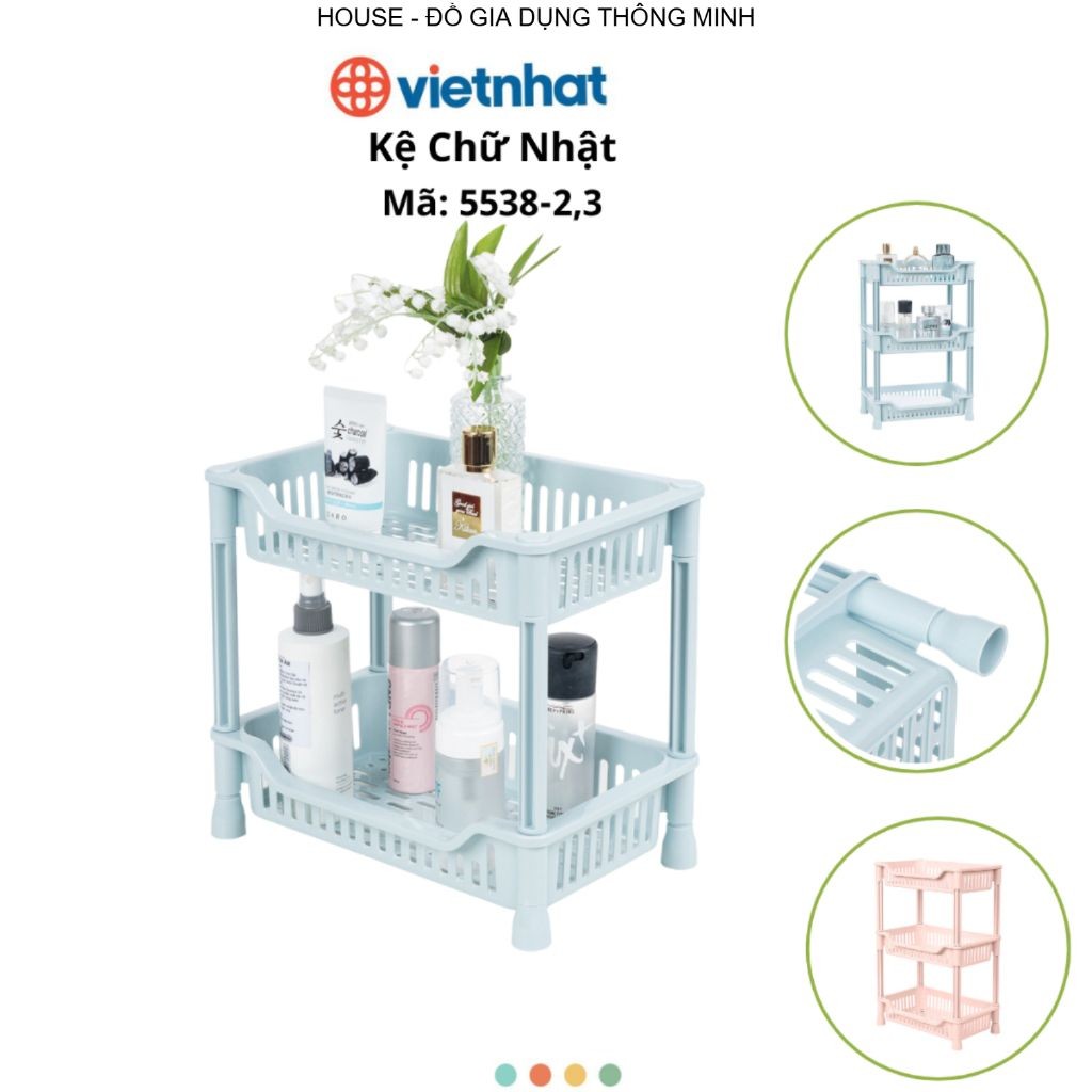 Kệ Chữ Nhật 2 Tầng 3 Tầng Chính Hãng Việt Nhật (mã 5538+5539)