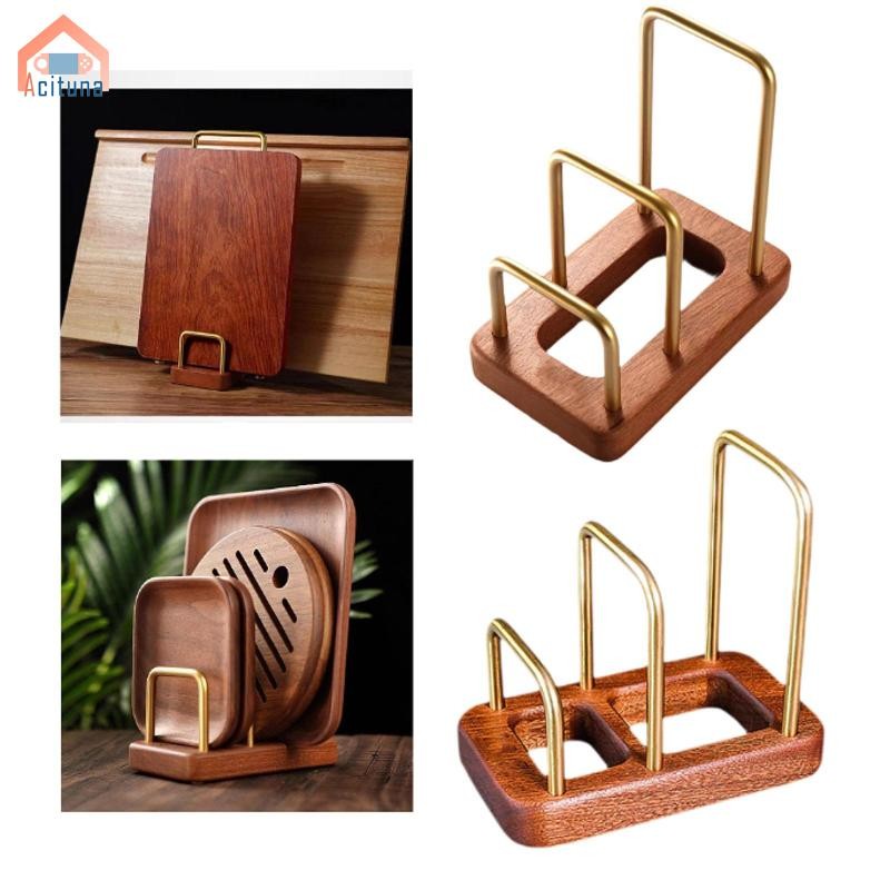 Giá đỡ thớt, Giá đỡ bằng gỗ và kim loại cho nồi và nắp chảo, cắt