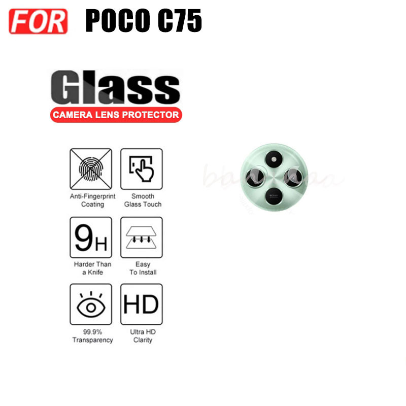 Phim gốm chống gián điệp bảo mật 3 TRONG 1 Poco C75 cho ống kính máy ảnh Poco C65 C61 Kính bảo vệ màn hình và phim mặt sau