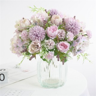 LOVIVER Hoa mẫu đơn 7 đầu nhân tạo 32cm Hoa Bó hoa địa điểm tắm cho bé