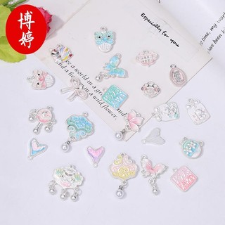 Hợp kim Bạc mờ nhỏ giọt dầu may mắn mèo múa lân Mặt dây chuyền Tianguan ban phước trang sức vòng tay phụ kiện Tự Làm Thủ Công