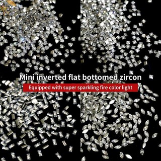 [GOU] 50 Cái / bộ Đế Bằng Móng Tay Kim Cương Giả Lấp Lánh Bạc Pha Lê Trang Trí Móng Tay DIY Chất Liệu Móng Tay Nghệ Thuật Quyến Rũ Phụ Kiện VN