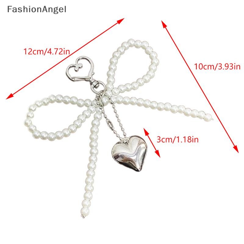 FashionAngel Tinh Tế Đính Hạt Handmade Nơ Hình Móc Khóa Trái Tim Móc Khóa Trang Trí Ngọc Trai Trang Trí Cho Túi Và Điện Thoại VN