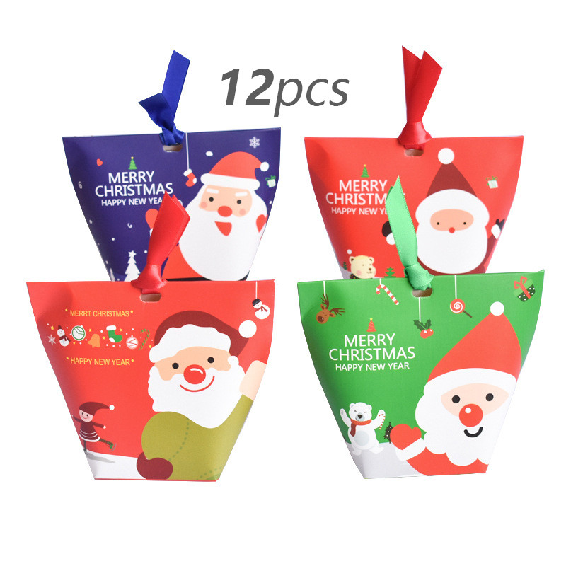 12 Chiếc Mới Chủ Đề Giáng Sinh Quà Tặng Hộp Đóng Gói Hộp Kẹo Giáng Sinh Hộp Quà Tặng Tiện Dụng Hộp Quà Tặng * & - &
