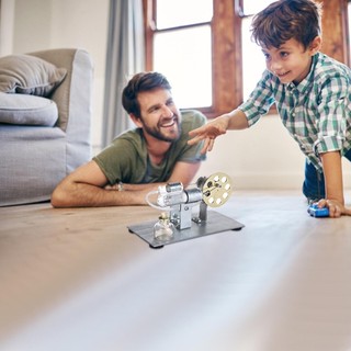 Mini Hot Air Stirling Động Cơ Mô Hình Stream Power Vật Lý Thí Nghiệm Đồ Chơi Giáo Dục