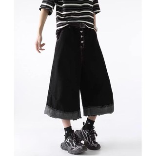Gksss Quần short denim nam đường phố cao cấp Mỹ phong cách trung tính chất lượng cao phong cách rung cảm thiết kế viền thô