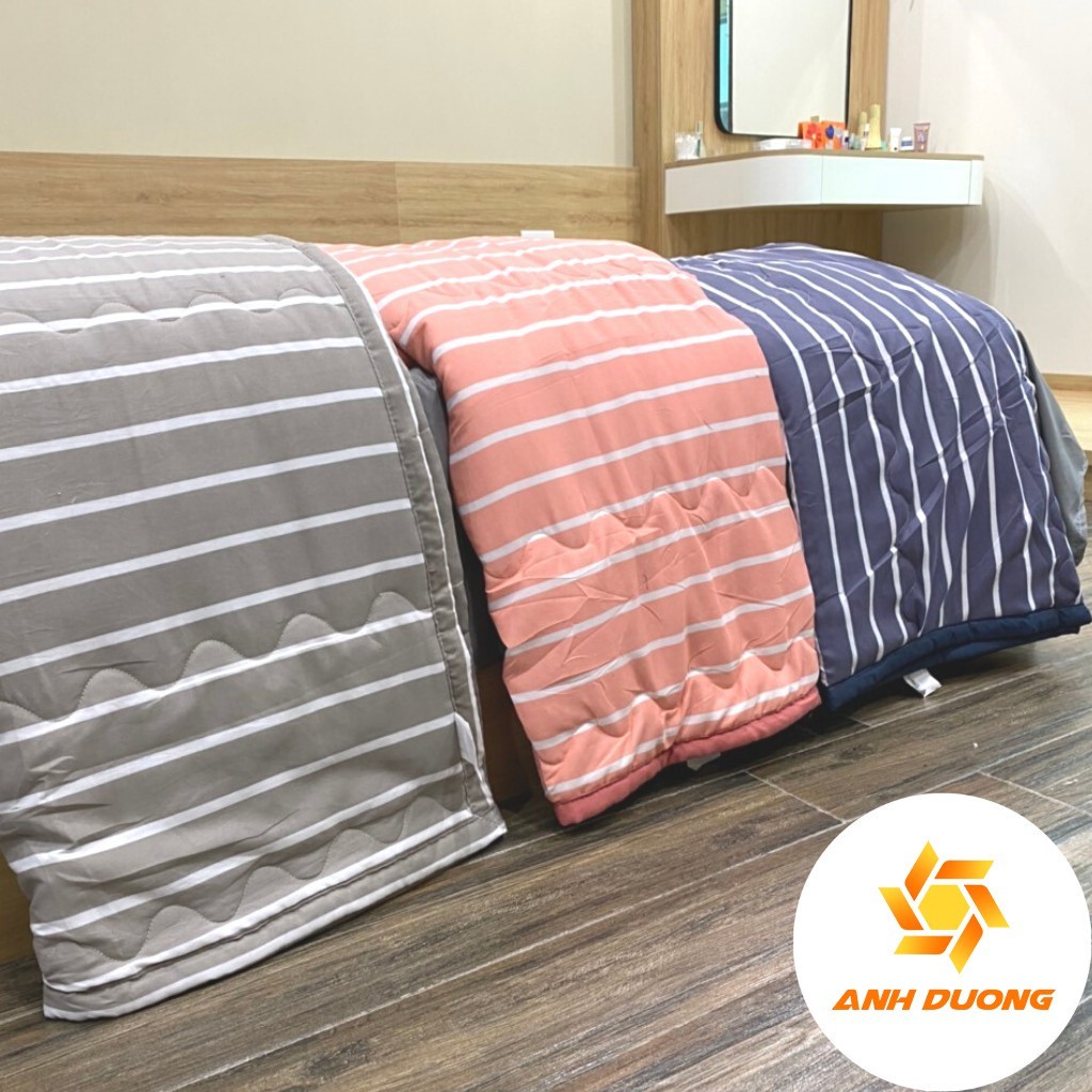 Chăn hè đũi Muji kẻ sọc poly cotton xuất Nhật, Chăn cho mùa hè