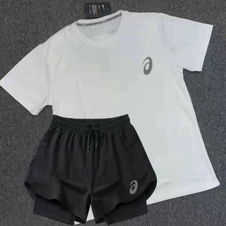 Summer Sports Track and Field Training Short Sleeve Shorts Suit Men's and Women's Sports Quick-Drying Fitness Running Three-Point Marathon SVwl