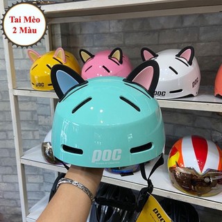 Tai mèo gắn mũ bảo hiểm phụ kiện độc lạ nhiều màu hot trend tặng kèm keo dán
