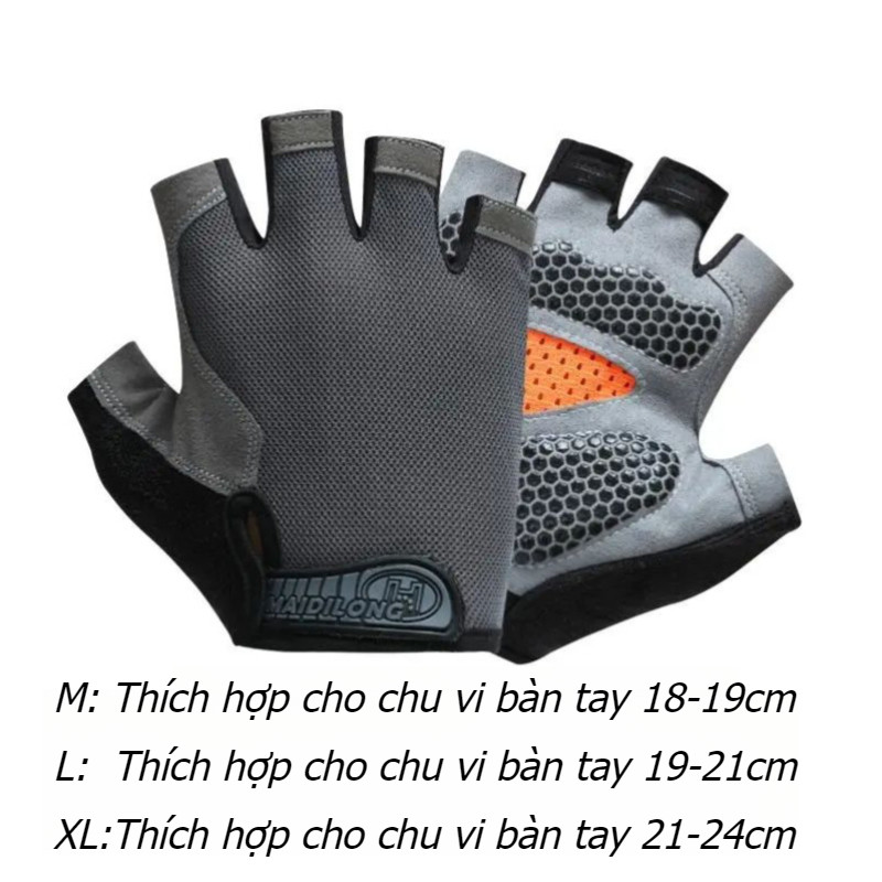 Găng tay Bao tay Thể Thao tập gym Nửa Ngón Chống Sốc chống trượt Cho Nam Nữ,Găng tay giảm xóc tổ ong