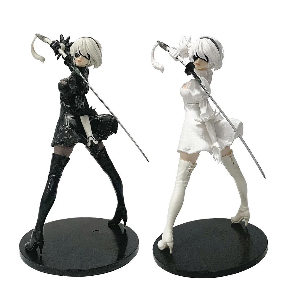 Trò Chơi NieR Anime Nhân Vật 9S 2B Đứng Nhân Vật Hành Động 9S 2B Các Bức Tượng Nhỏ Búp Bê PVC Đồ Chơi Mô Hình Người Lớn Bộ Sưu Tập Tượng
