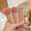 Bộ 5 Bàn Chải Trang Điểm Kích Thước Du Lịch Bộ Bàn Chải Trang Điểm Mini, Chức Năng Nhỏ Hoàn Chỉnh Bộ Bàn Chải Mỹ Phẩm Có Vỏ Và Gương Perfe