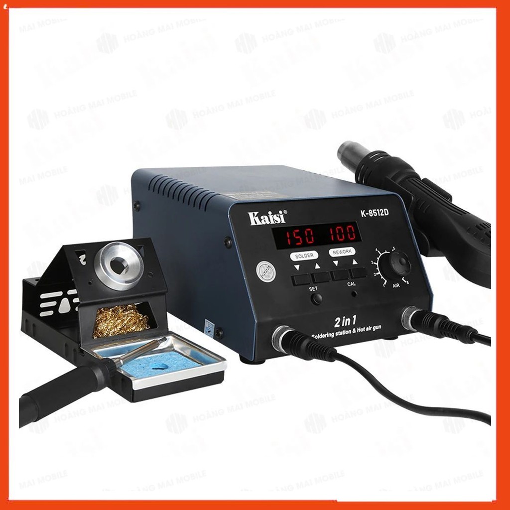 Máy hàn 2 in 1 KAISI 8512D, khò liền hàn cầm tay, phù hợp mũi hàn T12