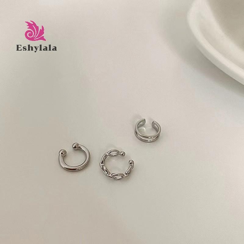 3 Cái / bộ Kẹp Bông Tai Nữ Unisex Thời Trang Tối Giản Sụn Vòng Bông Tai Bộ Vòng Đeo Tai Giả Khuyên Kẹp Trên Bông Tai [MỚI]