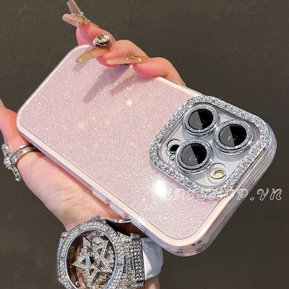 Ốp Điện Thoại Phim Ống Kính Lấp Lánh Cho iPhone 17 Pro Max 16 Plus 15 14 13 12 11 Vỏ Bảo Vệ Chống Sốc