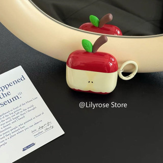 Ốp Lưng Cho AirPods Thế Hệ Thứ 4 AirPods Tai Nghe Apple Thế Hệ 2 / 3 Vỏ Tai Nghe Pro2 Đỏ Apple Core 3D Lá