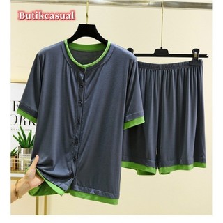 Phụ Nữ Áo Thun Quần short Bộ Đồ Ngủ Ngắn Tay Mùa Hè Mới Kích Thước Lớn Mỏng