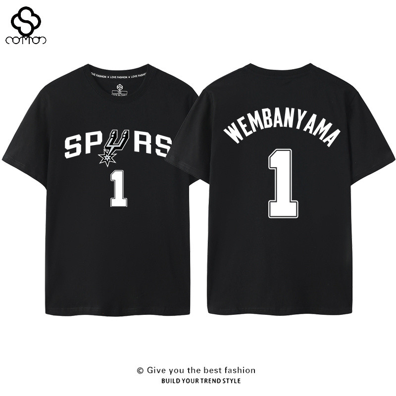 Spurs Duncan No. 21 Parker Gino Billy Vinban Yama No. 1 Áo thun ngắn tay Áo bóng rổ thể thao cỡ lớn thông thường