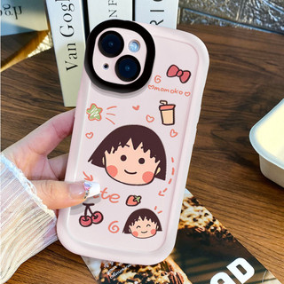 Ốp điện thoại Chibi Maruko dễ thương cho iPhone 16 / 15 / 14 / 13 / 12 / X / 7 / 11 / Plus / pro Max Vỏ bảo vệ chống phồng bao gồm toàn bộ silicon mờ mềm bền chống rơi