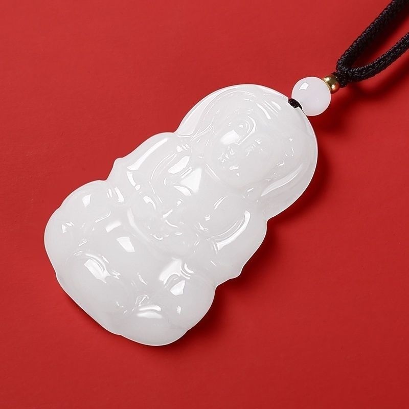 Đá Tự Nhiên Mặt Dây Chuyền Nhiều Màu Sắc Đá Trong Suốt Guanyin Bodhisattva Nam Nữ Mặt Dây Chuyền