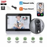 Không dây 4.3 inch Tuya Peephole Chuông cửa Cửa thông minh Camera âm thanh hai chiều Trình xem cửa Video Tầm nhìn ban đêm Phát hiện chuyển động — ảnh 1