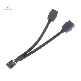 [Nhà Điện] 1 Máy Tính Bo Mạch Chủ Cáp Nối Dài USB 9 Pin 1 Nữ Đến 2 Nam Y Splitter Âm Thanh HD Cáp Nối Dài Cho PC DIY 15cm mới