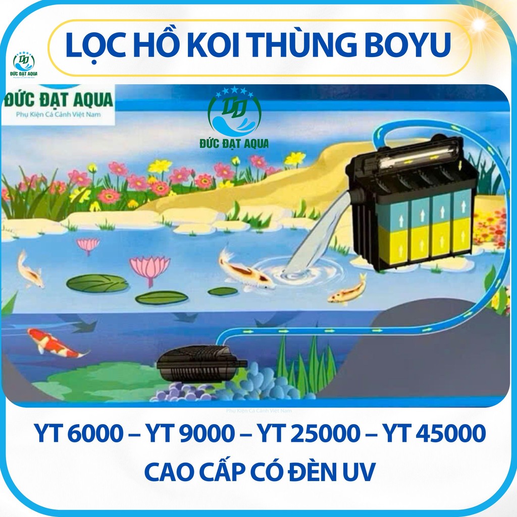 Lọc Hồ Koi thùng BOYU YT 6000 – YT 9000 – YT 25000 – YT 45000, có đèn uv, Thiết kế đẹp – gọn gàng 5