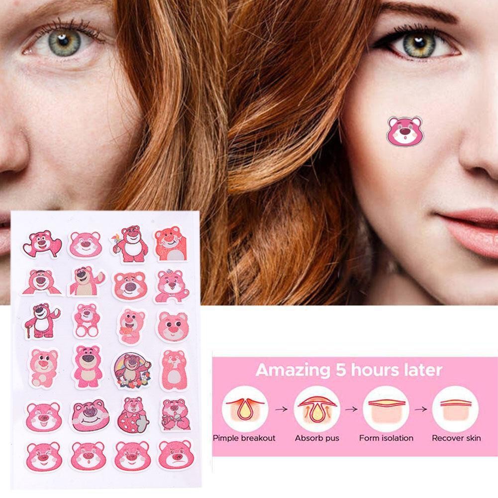 Dâu Gấu Mụn Miếng Dán Màu Pe Acne Sticker Miếng Dán Mụn Hoạt Hình V8m4