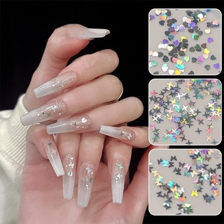 [savemoneyeveryday] Móng tay bạc ba chiều lấp lánh Laser hình ngôi sao Kim sa lấp lánh Paillette DIY Trang trí móng tay nghệ thuật Lát phụ kiện [vn]