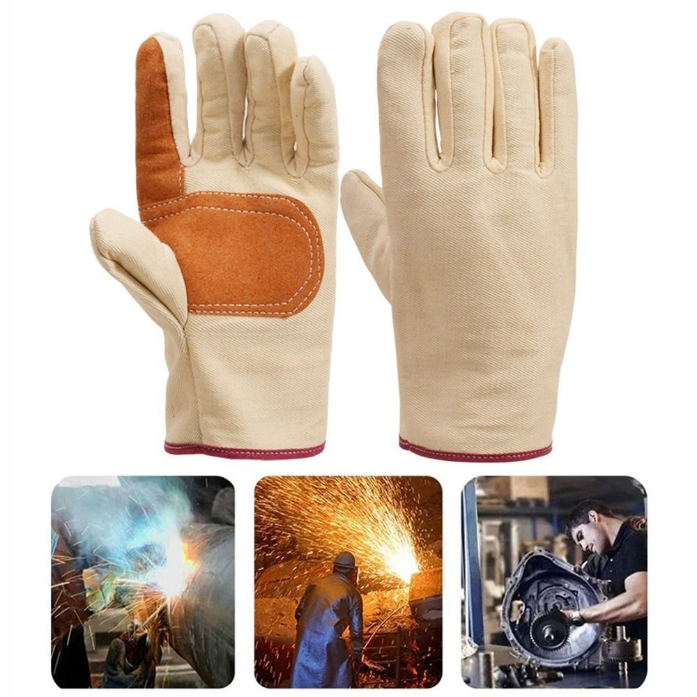 Găng tay hàn MONOSTYLE, Găng tay lao động vải dày, Găng tay cơ khí chịu nhiệt độ cao chịu mài mòn