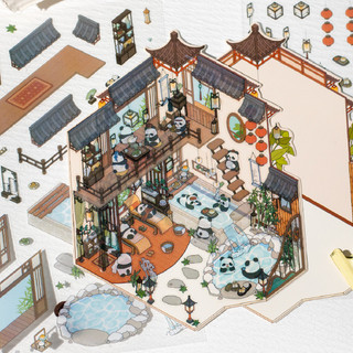 Enwei 3 Chiếc [Panda Hut Series] Nhãn Dán Tạp Chí Dễ Thương Nhãn Dán Chống Thấm Nước Giấy Thêu Sò Chất Liệu Sổ Lưu Niệm Bộ