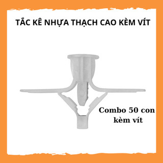 Tắc Kê Nhựa, Tắc Kê Bướm, Nở Cánh Bướm,Vít Nở Nhựa Lắp Trần Thạch Cao, Bịch 50 Tắc Kê Kèm Vít FE123