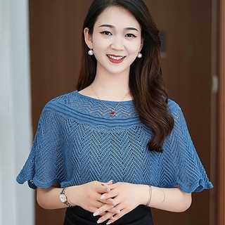 Khăn choàng và áo khoác ngắn nữ bằng vải tuyn và dệt kim, nhiều màu sắc, thoáng mát