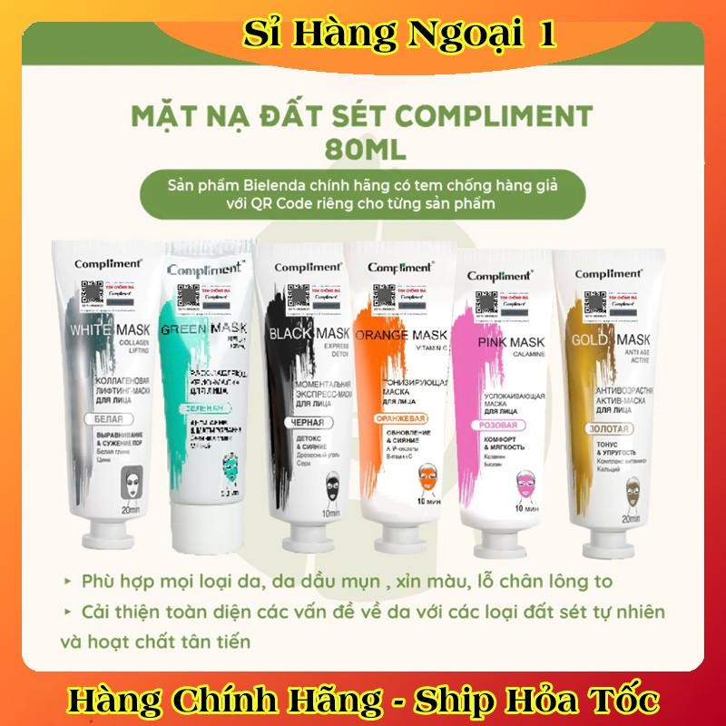 MẶT NẠ ĐẤT SÉT Compliment Detox Da, Làm Sáng, Kiềm Dầu, Se Khít Lỗ Chân Lông 80ml của Nga
