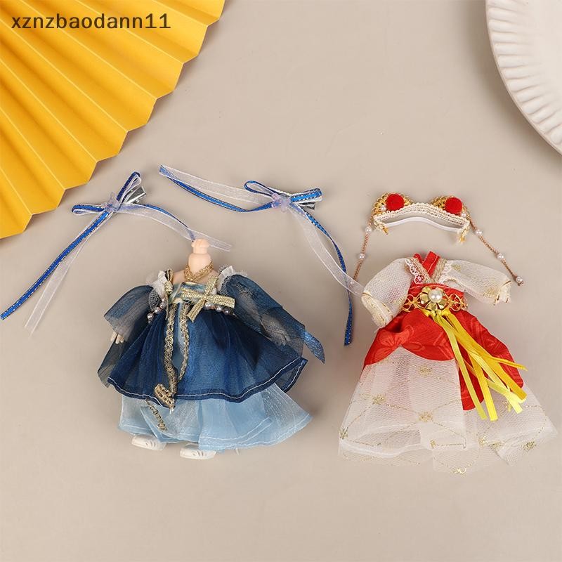 HL 16CM Búp bê phong cách Trung Quốc Hanfu Quần áo Đầm Búp bê Trang phục cổ xưa Áo choàng Búp bê Phụ kiện quần áo Đồ chơi trang điểm cho bé gái LMWU