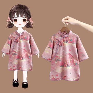 Lashebel Bé Gái Sườn Xám Đầm Công Chúa Phong Cách Sông Tranh Xuân Thu Hanfu Phong Cách Trung Hoa Đầm Bé Gái 24.11.8