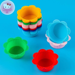 Moonlights Khuôn Bánh Silicon Tròn Khuôn Nướng Bánh Silicon Khuôn Cốc, Cupcake Pudding Khuôn Chịu Nhiệt Độ Cao Và Mềm Mại EN