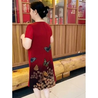 Đầm trung niên cho mẹ , Váy trung niên cho mẹ , ĐXT- ĐEN - ĐỎ , đi chơi dự tiệc sang trọng cao cấp chất liệu thun
