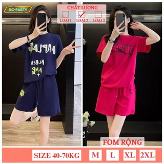 Quần đùi nữ và áo phông, Set đồ nữ mùa hè mẫu DBN7+8 Chất co giãn thoáng mát, Đồ bộ nữ cộc tay dáng rộng, Đồ ngủ nữ