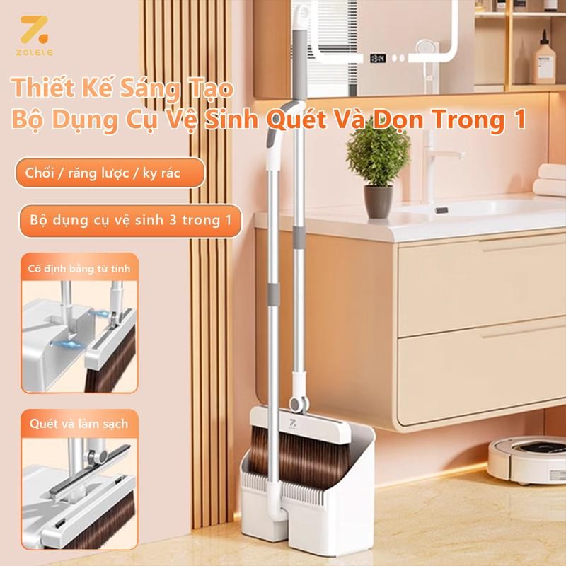 Ảnh Bộ Chổi Quét Nhà Thông Minh Kèm Hốt Rác Gạt Nước C3 Bộ Dụng Cụ Vệ SInh Zolele - Chính Hãng 3