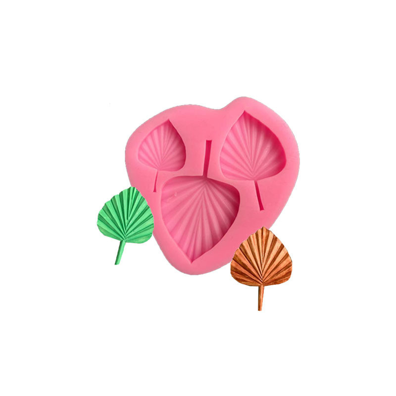 Dừa Plumeria Rubra Hibiscus Rosa-Sinensis Fan Blade Khuôn Silicon Mềm Fondant Chocolate Khuôn Trang Trí Bánh Khuôn Gốm Đất Sét Epoxy Thạch Cao Trang Trí Khuôn