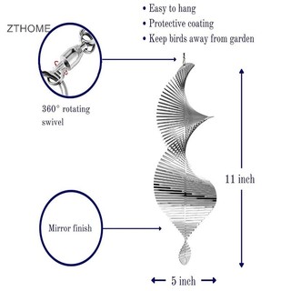 Zthome Thép Không Gỉ Chuông Gió Cối Xay Gió Kim Loại Spinner Xoắn Ốc Gió Spinner Trang Trí Sân Vườn, Xoay Bãi Cỏ, Đồ Trang Trí HOT